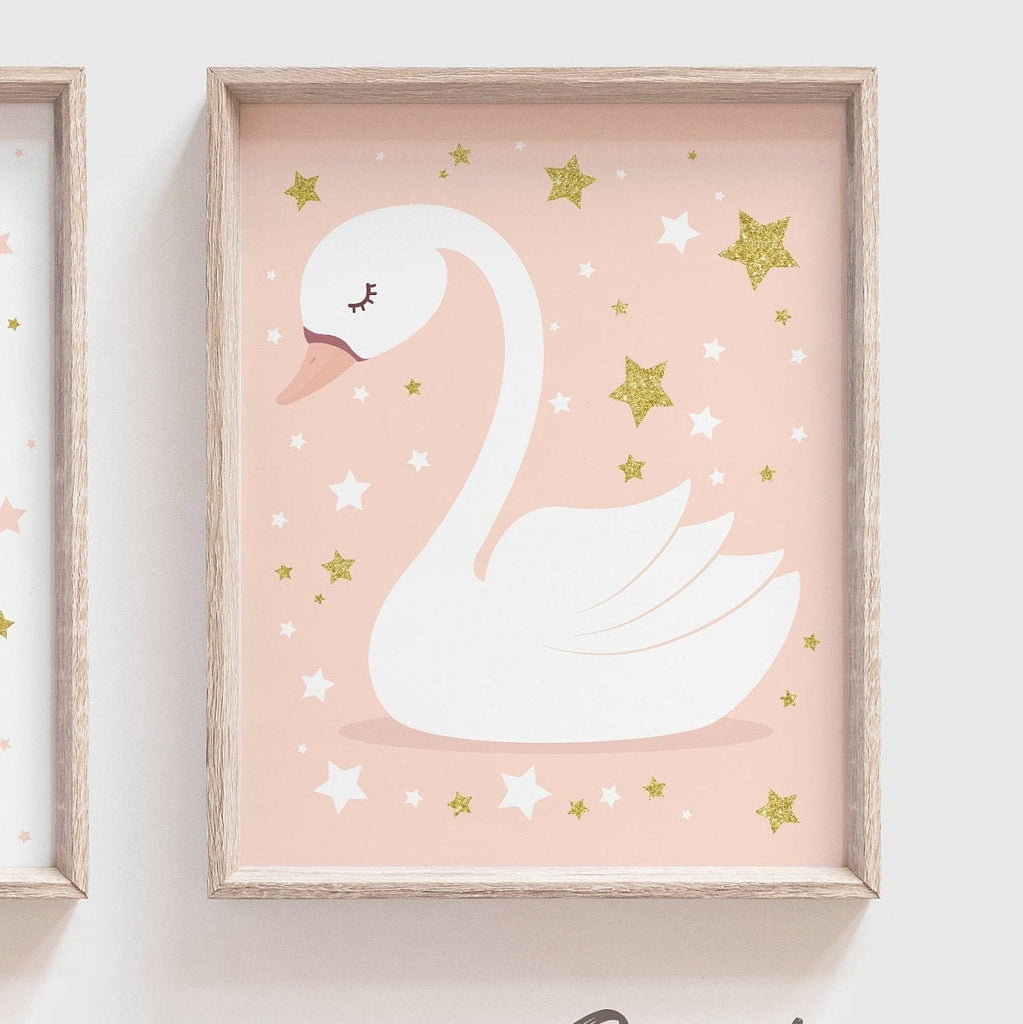 Peach and gold love baby wall decor, baby girl nursery art, wall art for girls nursery, wall decor for girls nursery, swans baby, swan theme