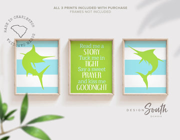 nursery_decor,nursery_ryhme,fishing_fish_nursery,marlin_fish_decor,playroom_decor,marlin_kid_decor,fishing_nursery,boys_nursery_decor,lime_green_aqua_blue,gift_for_baby_boy,little_fisherman_boy,little_angler_art,children_fishing_art