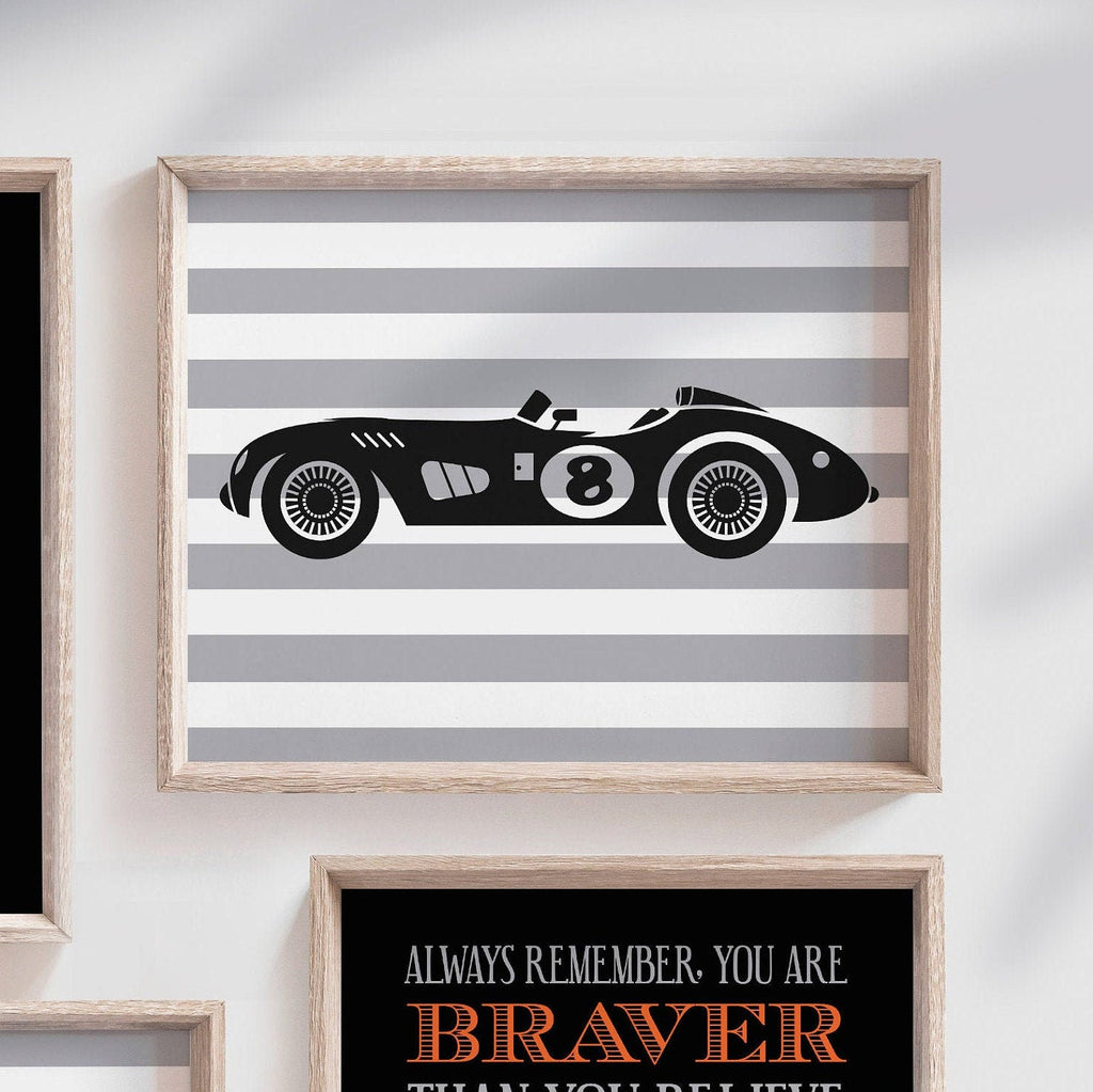 Race car art, race car nursery, race car nursery theme, boys race car nursery, race cars, boys racing bedroom, boys racing, race car posters