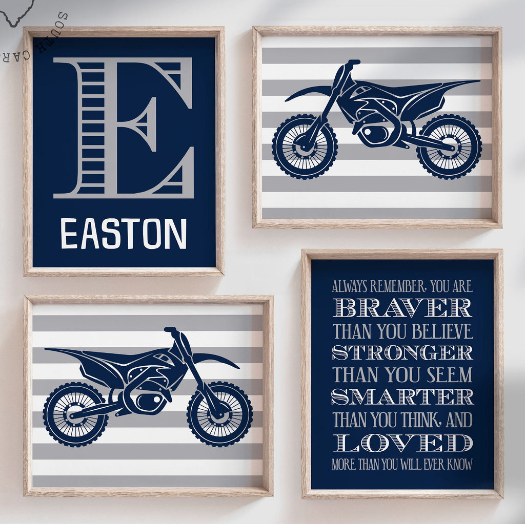 Boys bedroom dirt bike, off-road theme wall art prints, dirt bike sports boy birthday gift, dirt bike motocross, boys room, bike, boy decor