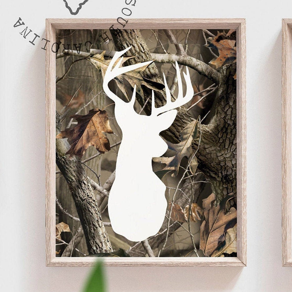 Camo nursery, personalized name art, hunting nursery decor, boys bedroom camo, baby boy deer hunter theme wall art, camoflauge baby boy art