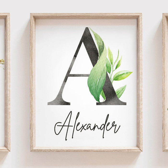 Sloth wall art set, kids hanging sloth in nature, sloth kids room personalized name gift, animal lover nursery gift, wall art kid decor name