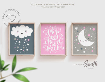 love_you_to_the_moon,moon_and_stars_pink,cloud_and_stars_girl,pink_stars_nursery,pink_star_wall_art,pink_and_navy_girls,pink_navy_gray_decor,baby_girl_wall_art,girls_bedroom,moon_cloud_star,pink_clouds,girls_cloud_art,girls_moon_stars