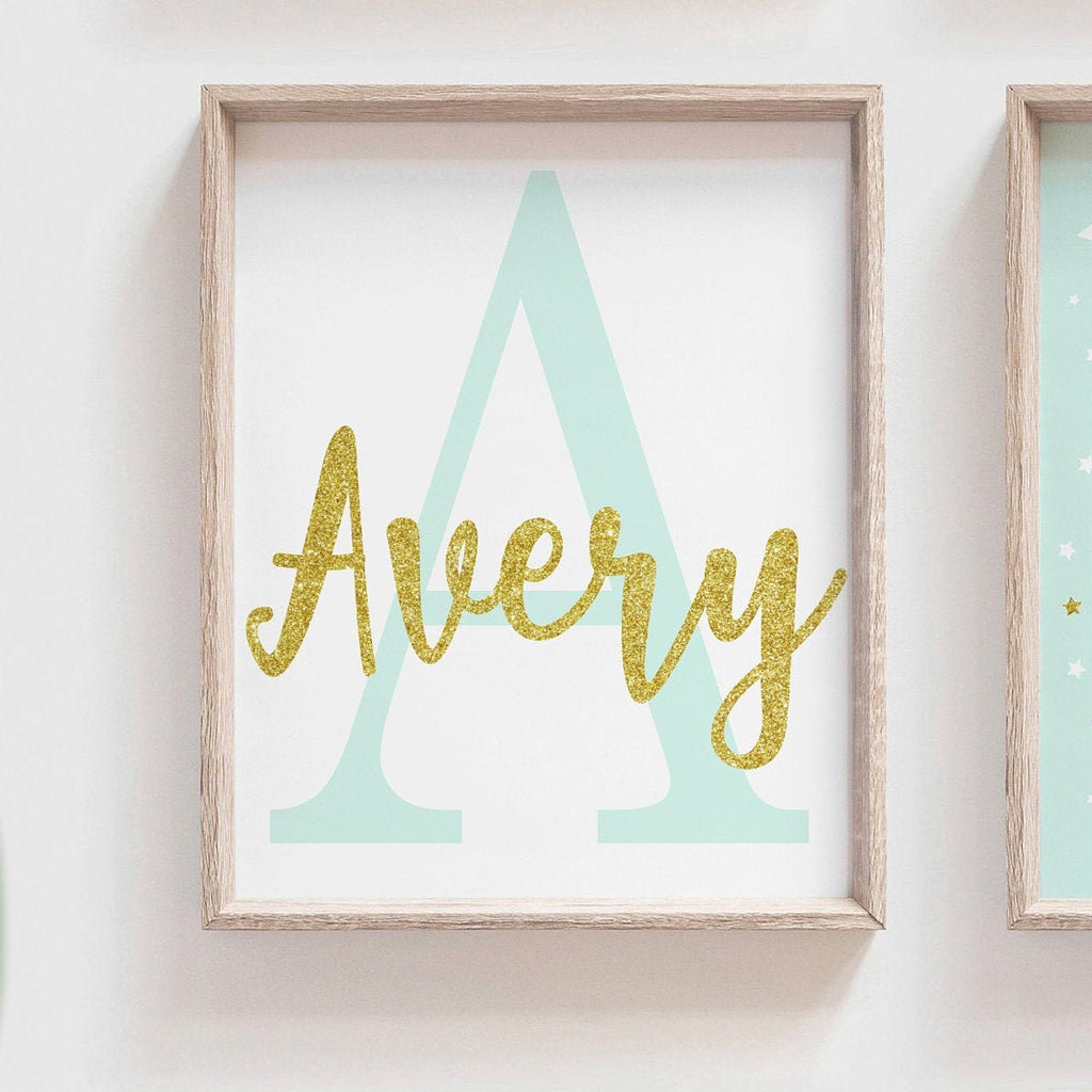 Sister art bedroom ideas for two girls, shared bedroom idea, lilac and mint sister art, customized monograms baby sister art, playroom girls – unframed wall art print for kids room or nursery.