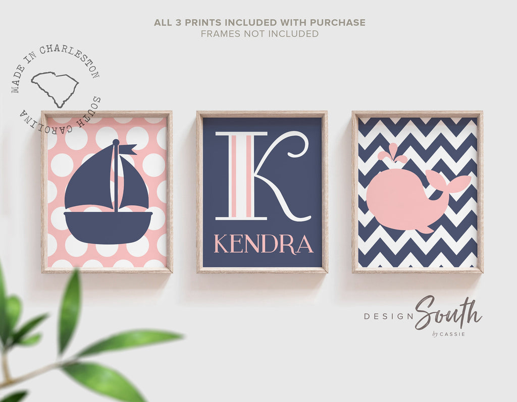 nautical_nursery_art,nautical_wall_decor,nautical_baby_decor,nautical_baby_art,whale_sailboat_pink,pink_and_navy_blue,nautical_shower_girl,nautical_gift_girl,birthday_gift_whale,personalized_name,modern_chic_baby,wall_playroom_ideas,girls_bedroom_wall