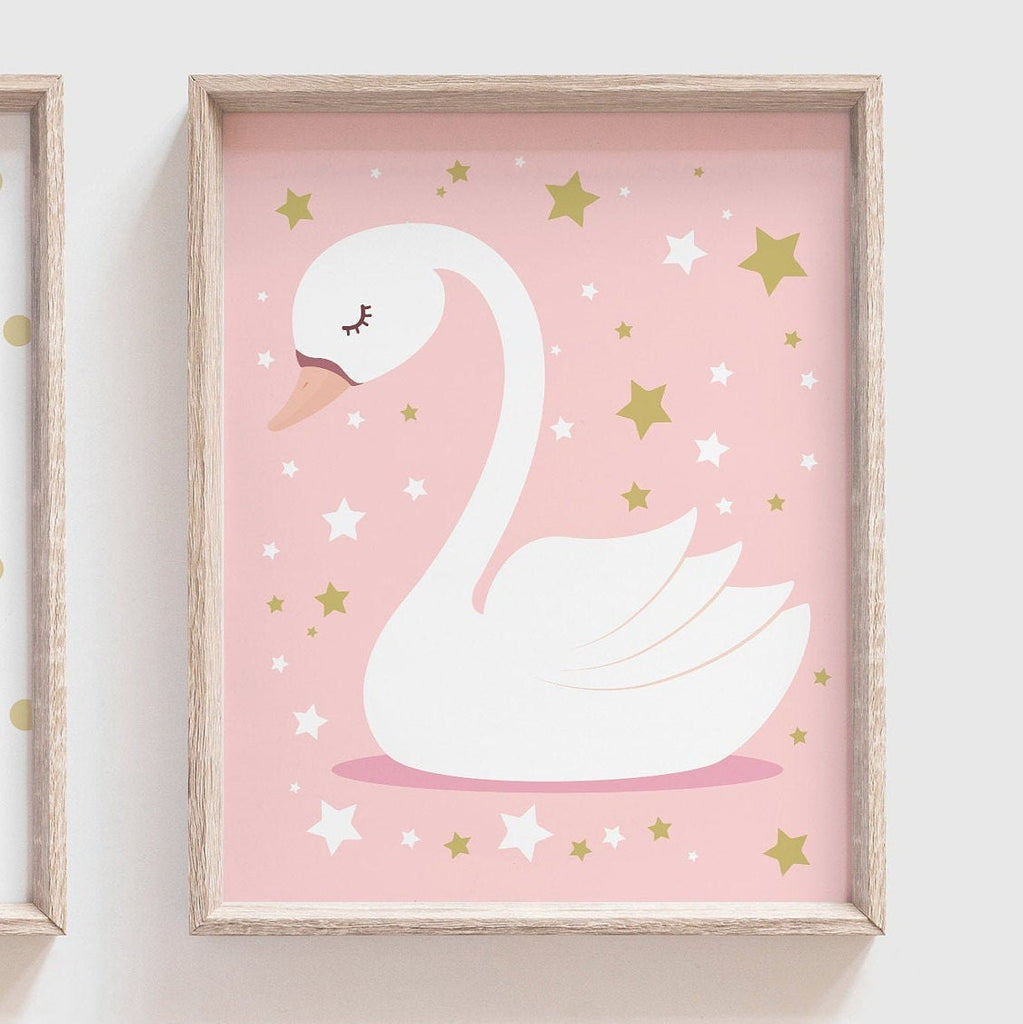 Pink gold nursery, blush nursery wall art, pink nursery prints, pink and gold, being yourself is the prettiest, be yourself, pink swan decor