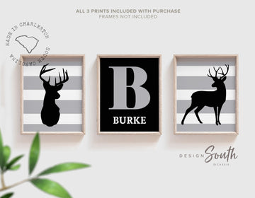 deer-themed_nursery,nursery_wall_decor,playroom_decor,deer_for_children,buck_deer,personalized_name,deer_nursery_theme,deer_nursery_decor,deer_bathroom,hunting_nursery,boys_deer_monogram,buck_deer_art,black_and_gray_deer