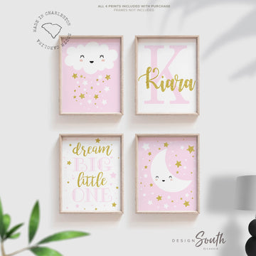 gold_and_pink_girls,personalized_art,personalized_decor,girls_personalized,name_art_girl,name_print_baby_girl,shower_moon_star,pink_gold_shower,girl_shower_gift,gift_for_baby_girl,wall_gallery_nursery,girls_nursery_wall,nursery_ideas_girl