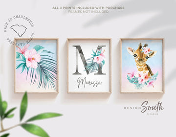 tropical_gift_girl,tropical_birthday,baby_shower_tropical,girl's_bedroom_art,playroom_pictures,island_girl_decor,ideas_for_girl_room,modern_nursery_kids,elegant_wall_bright,green_palm_tree_art,personalized_baby,baby_shower_giraffe,giraffe_nursery_art