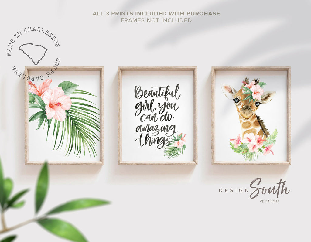 baby_girl_nursery,girls_wall_art_decor,baby_shower_ideas,gift_newborn_baby,christening_gift,tropical_themed_gift,tropical_birthday,little_girl_room_art,toddler_girl_wall,girl_nursery_decor,flower_animals_blush,blush_coral_nursery,baby_animal_pictures