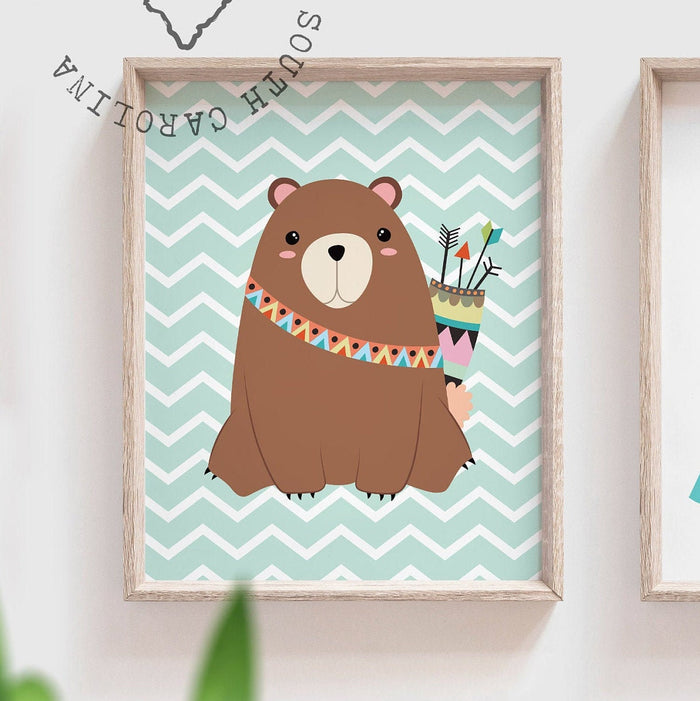 Twin nursery decor, child twin wall art, woodland twin nursery art fox bear, art for twins, wall decor twins, twin nursery, baby twin gift
