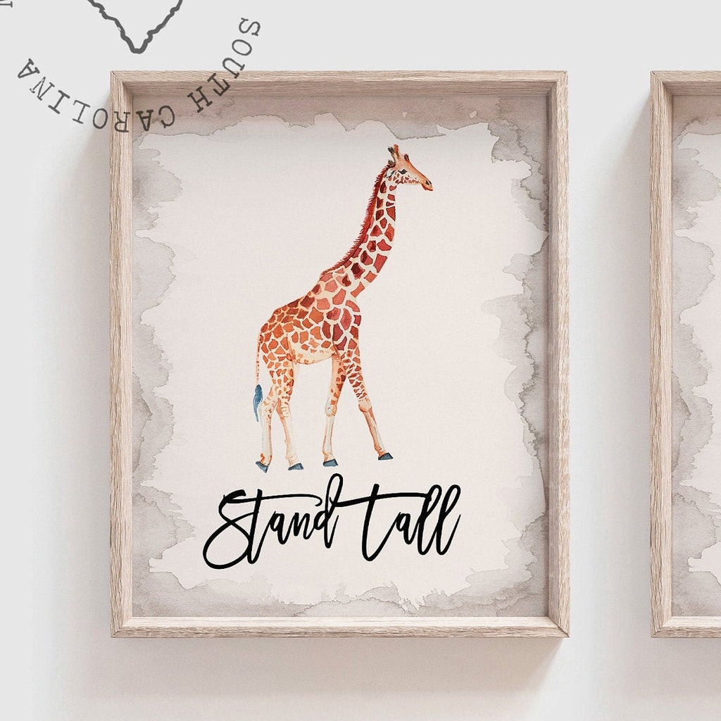 Safari decor boys, safari baby nursery decor, zoo animals, safari animal kids wall art, jungle baby nursery decor, animal baby nursery art – unframed wall art print for kids room or nursery.