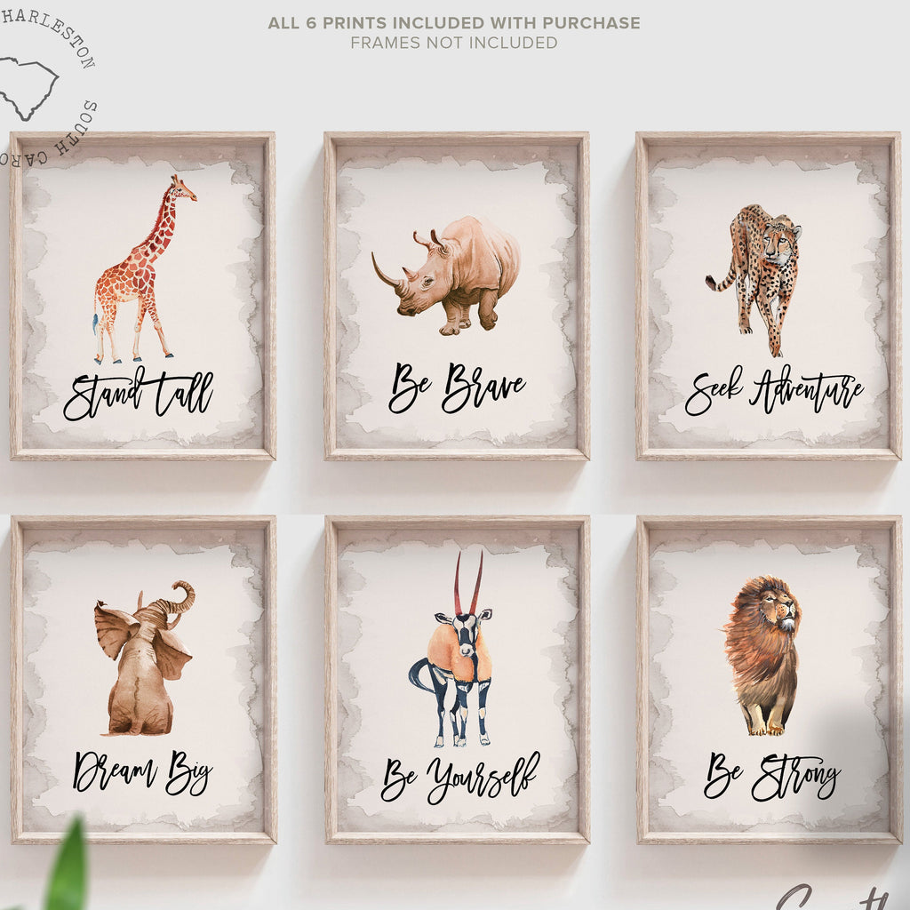 Safari decor boys, safari baby nursery decor, zoo animals, safari animal kids wall art, jungle baby nursery decor, animal baby nursery art – unframed wall art print for kids room or nursery.