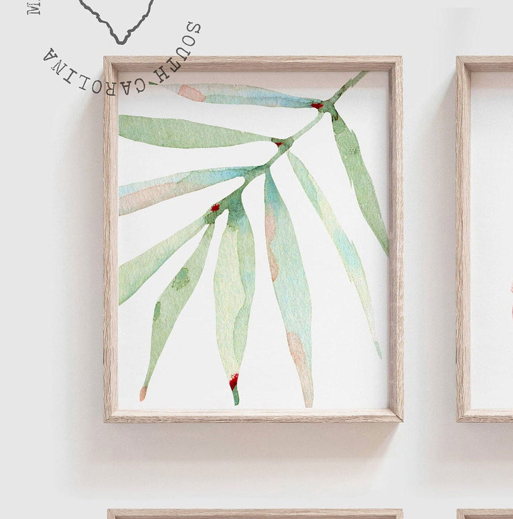 Tropical palm leaf baby pink green girls nursery art, girl pink flamingo art, baby girl name and quote, girl baby flamingo wall art tropical