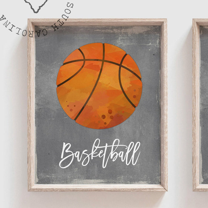 Sports boys room baseball football soccer hockey basketball golf, toddler sports room decor, wall art boys prints neutral gray industrial
