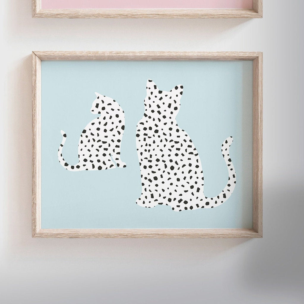 Kitten art, kitten wall decor, kitty cat girl bedroom, cat theme nursery, pastel kitten art, gift for little girl kitten cats kitties prints