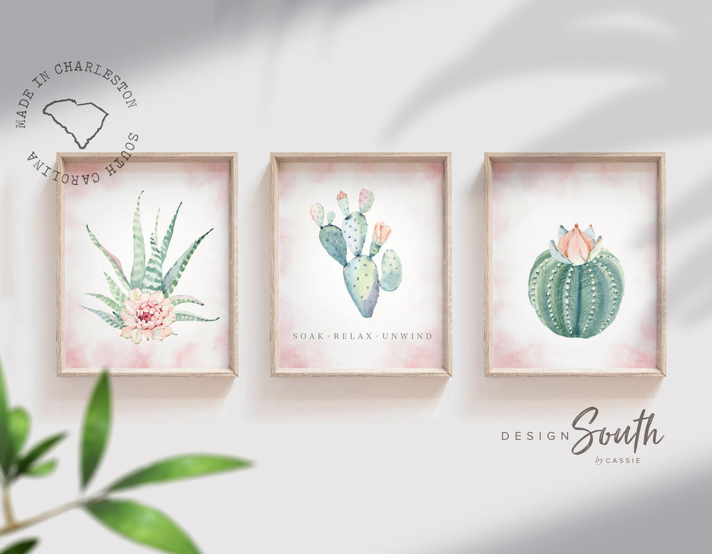 bathroom_wall_decor,bathroom_wall_art,bathroom_flower_art,flower_wall_decor,flower_bathroom,bathroom_wall_prints,adult_bathroom_decor,adult_bathroom_art,soak_relax_unwind,guest_bathroom_ideas,guest_room_wall_art,cactus_blooms_theme,cactus_succulents