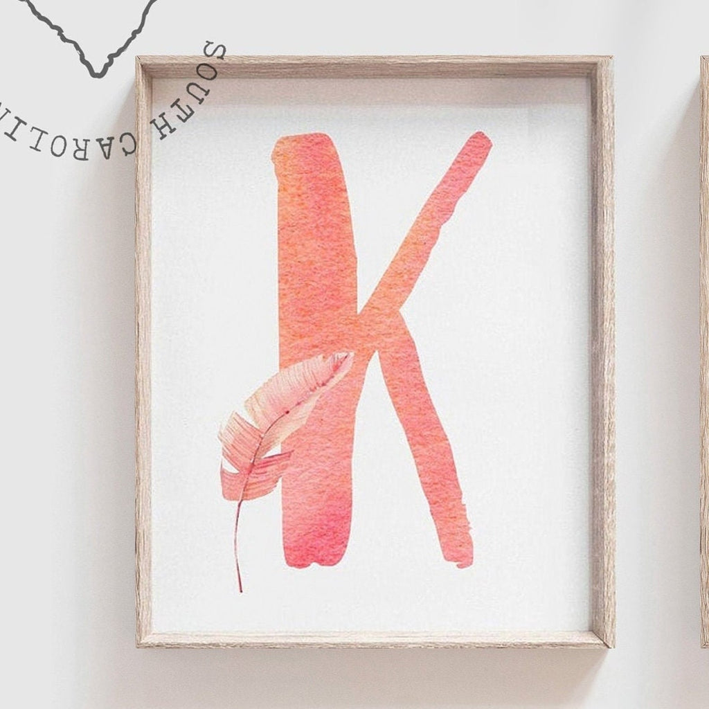 Flamingo tropical nursery wall art, botanical plants flamingos pineapple palm leaves decor, girls palm name bedroom art, nursery art print