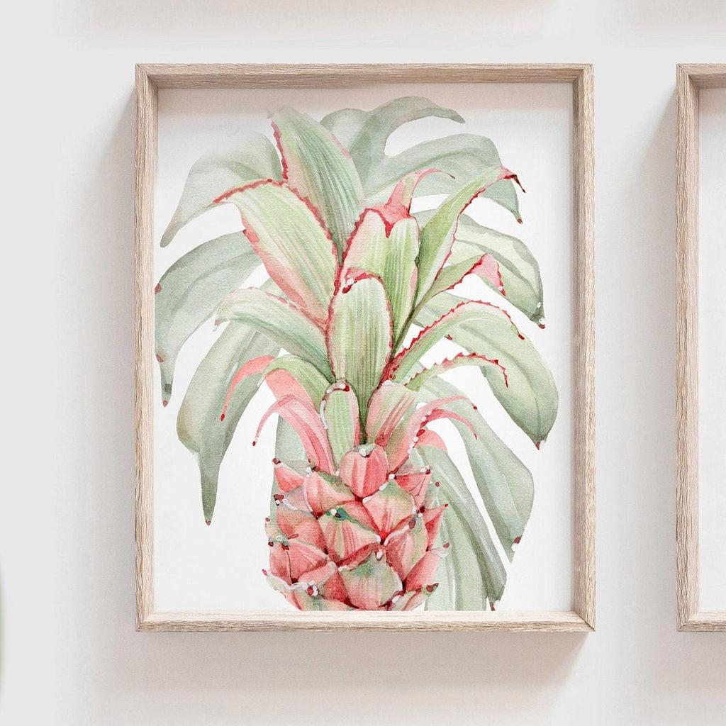 Flamingo tropical nursery wall art, botanical plants flamingos pineapple palm leaves decor, girls palm name bedroom art, nursery art print