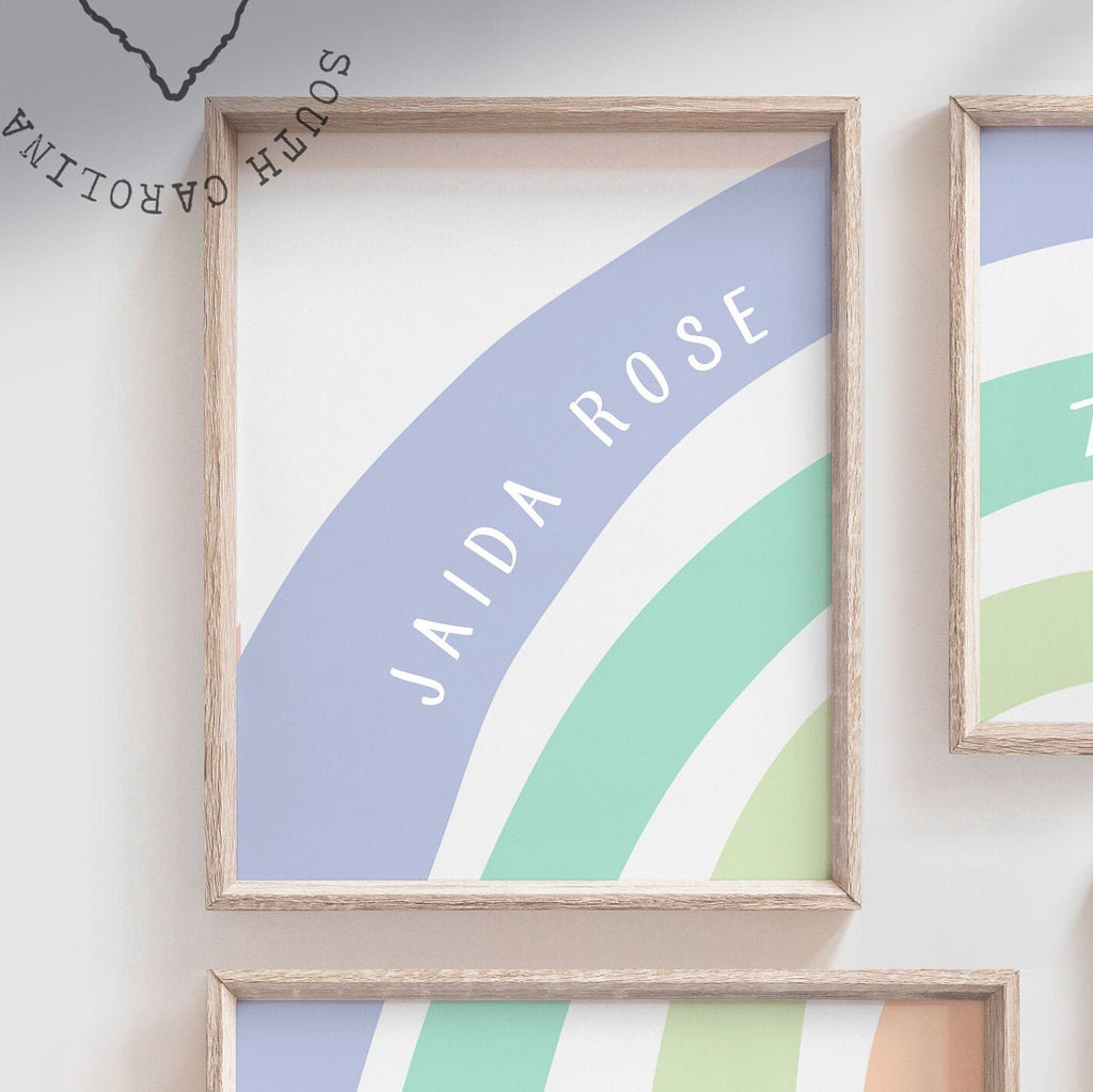 Sister room decor ideas, sister gift, sister birthday gift, sister room sign, sister room wall decor, art print set rainbow themed two girls – unframed wall art print for kids room or nursery.