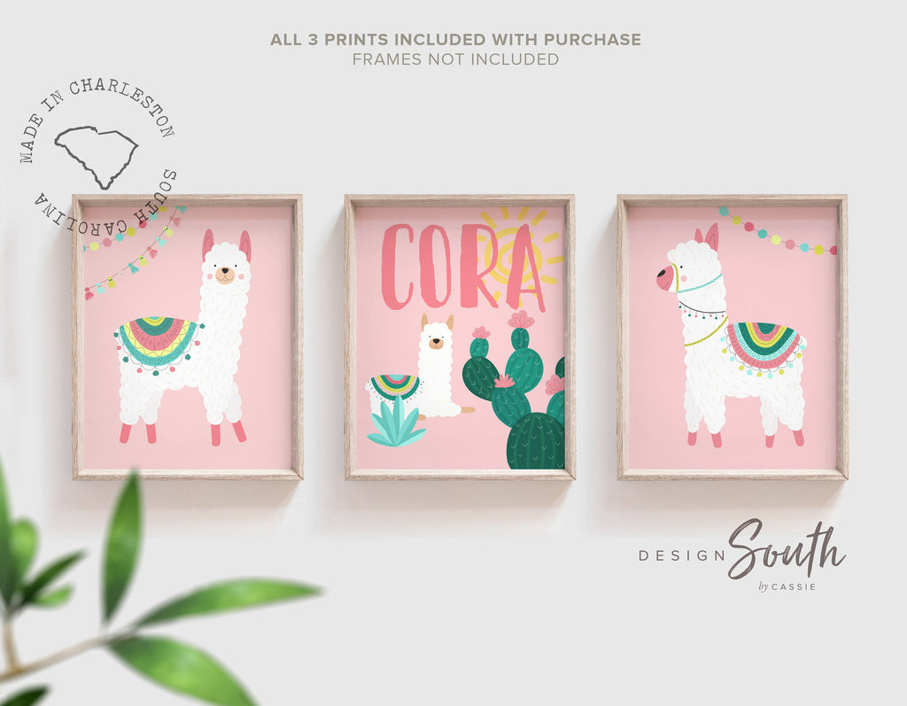 pink_llama_prints,llama_nursery_art,llama_nursery_decor,baby_llama_decor,llama_pictures,baby_girl_nursery,personalized_gift,llama_alpaca_shower,bedroom_wall_girl,wall_art_succulents,llama_baby_gift,personalized_art