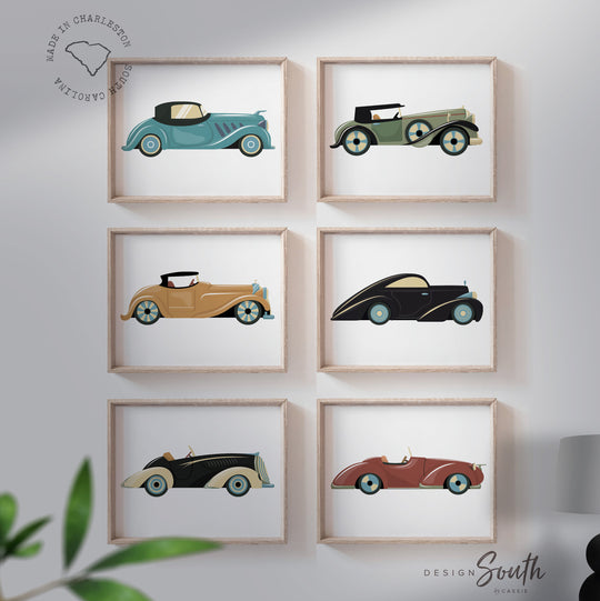 transportation_theme,vintage_cars_trucks,big_boy_room_posters,boy_car_theme_decor,boys_car_wall_decor,transportation_decor,boys_vintage_classic,neutral_baby_blue,boys_transportation,decor_for_baby_boy,old_truck_print_blue,old_car_nursery_art,old_car_collection
