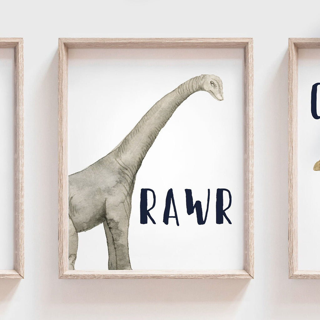 Dinosaur wall decor, toddler boy dinosaur wall art, dinosaur print, longneck dinosaur boy, neutral dinosaur images nursery, nursery kid room