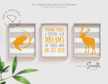 boys_nursery_decor,eight_point_bucks,deer_nursery_decor,hunting_prints,deer_boy_bedroom_art,hunting_nursery_art,orange_and_gray_boy,kids_bass_fishing,bass_fish_wall_art,hunting_decor_set,little_deer_hunter,hunting_baby_quote,hunting_themed_room