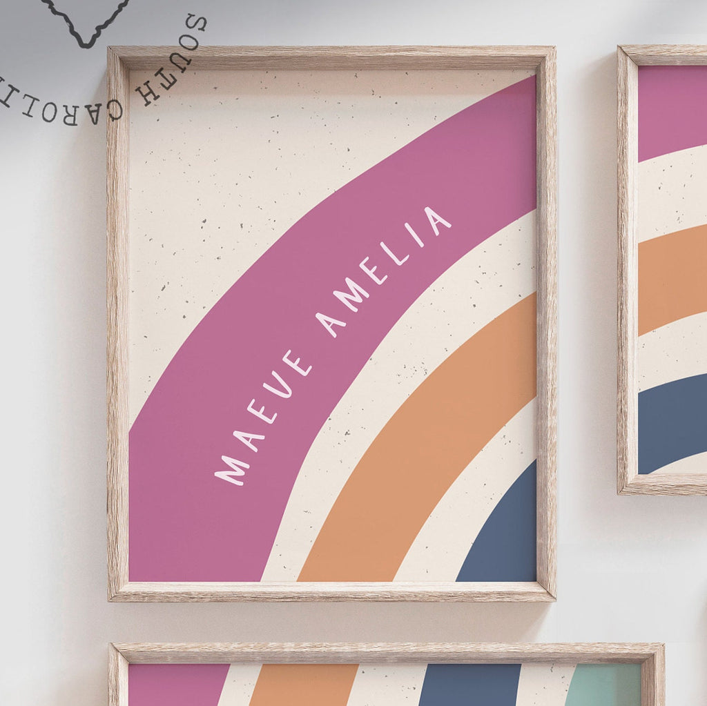 Sister girl room ideas, twin girls room wall art, sister signs, sister gift, little sister big sister wall decor, bedroom for girls rainbows – unframed wall art print for kids room or nursery.