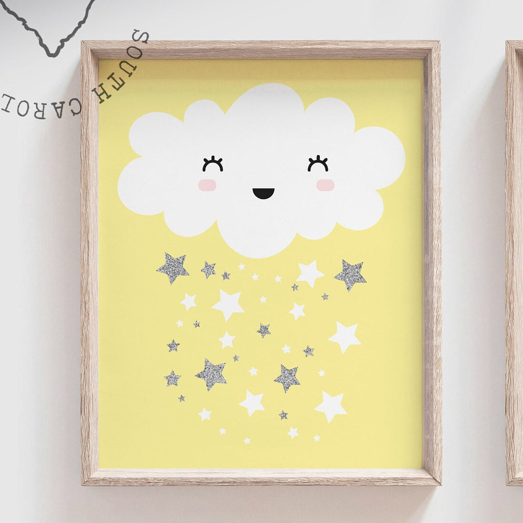 Twin nursery art print, sister nursery decor lilac purple and yellow nursery, girl room decor, twin nursery art girls, customized twin gift – unframed wall art print for kids room or nursery.