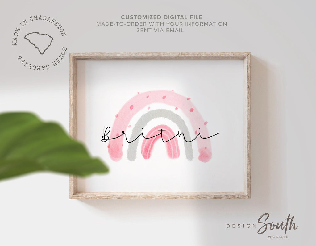 pink_gray_nursery,pink_nursery_decor,pink_wall_art_girls,personalized_name,girl_name_large_sign,watercolor_rainbow,pink_gray_bedroom,rainbow_baby_room,girl_script_name_art,rainbow_name_print,pink_toddler_decor,pink_little_girl_art,newborn_baby_gift