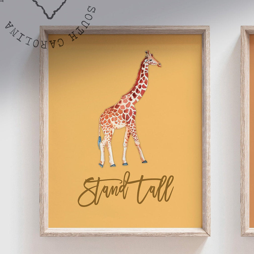 Unisex kids animal room wall art, gender neutral boy girl animal themed wall, safari animals, twin boy girl animal art, kids playroom wall – unframed wall art print for kids room or nursery.