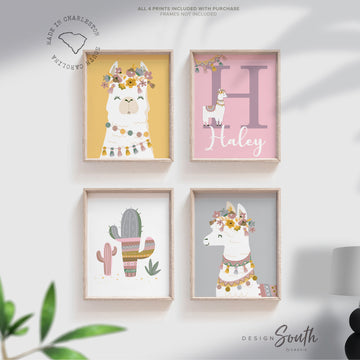 muted_bedroom,boho_llama_art,prints_child_room,llama_monogram,llama_bedroom_print,llama_poster_set,boho_baby_wall_art,boho_baby_room,llama_decorations,llama_baby_shower,baby_shower_gift,personalized_name,pink_little_girl_art