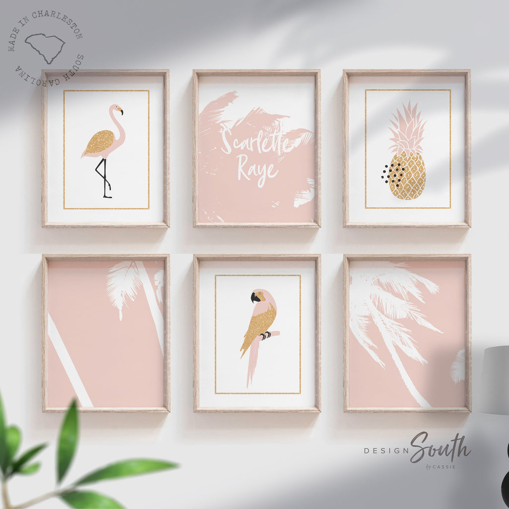 girls_nursery_art,sunshine_prints,nursery_wall_decor,girls_playroom_art,girls_nursery_prints,pink_palm_trees,flamingo_nursery_art,baby_girl_blush_pink,pink_gold_bedroom,summer_nursery_decor,summer_themed_baby,modern_nursery_wall,jungle_rainforest