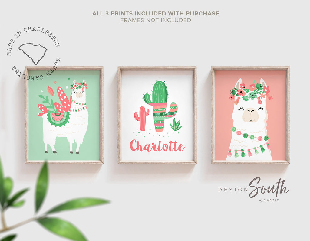 girls_nursery_decor,pink_green_llamas,llama_bathroom_art,llama_bathroom_decor,alpaca_bathroom_art,little_girl_llamas,gift_toddler_girl,blush_coral_pink_art,coral_and_green_girl,bedroom_coral_green,bedroom_pink_green,baby_room_llama,wall_art_for_girls