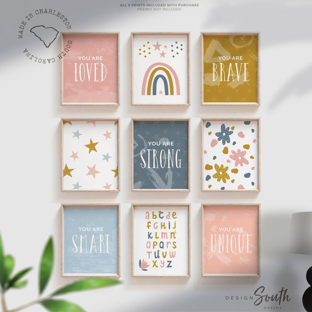 modern_terrazzo,stars_rainbows_dots,flowers_alphabet_art,affirmation_prints,girls_empowering_art,girls_room_decor,pink_navy_be_kind,be_brave_strong_hard,rainbow_pink_navy,pink_navy_flowers,pink_navy_playroom,pink_navy_stars_kid,playroom_girls_art