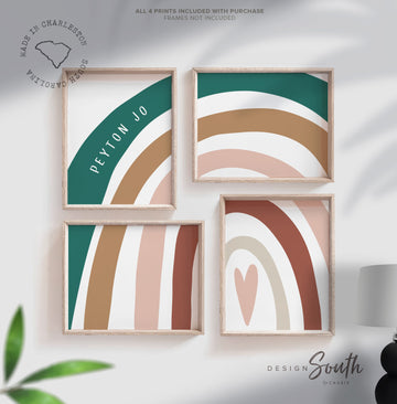 marroon_sienna_art,emerald_baby_decor,rainbow_themed_room,playroom_wall_art,playroom_kid_decor,wall_art_for_kids,personalized_name,tan_beige_green_kid,rainbow_child_room,gender_neutral_room,nursery_boy_or_girl,gender_neutral_gift,custom_name_signs