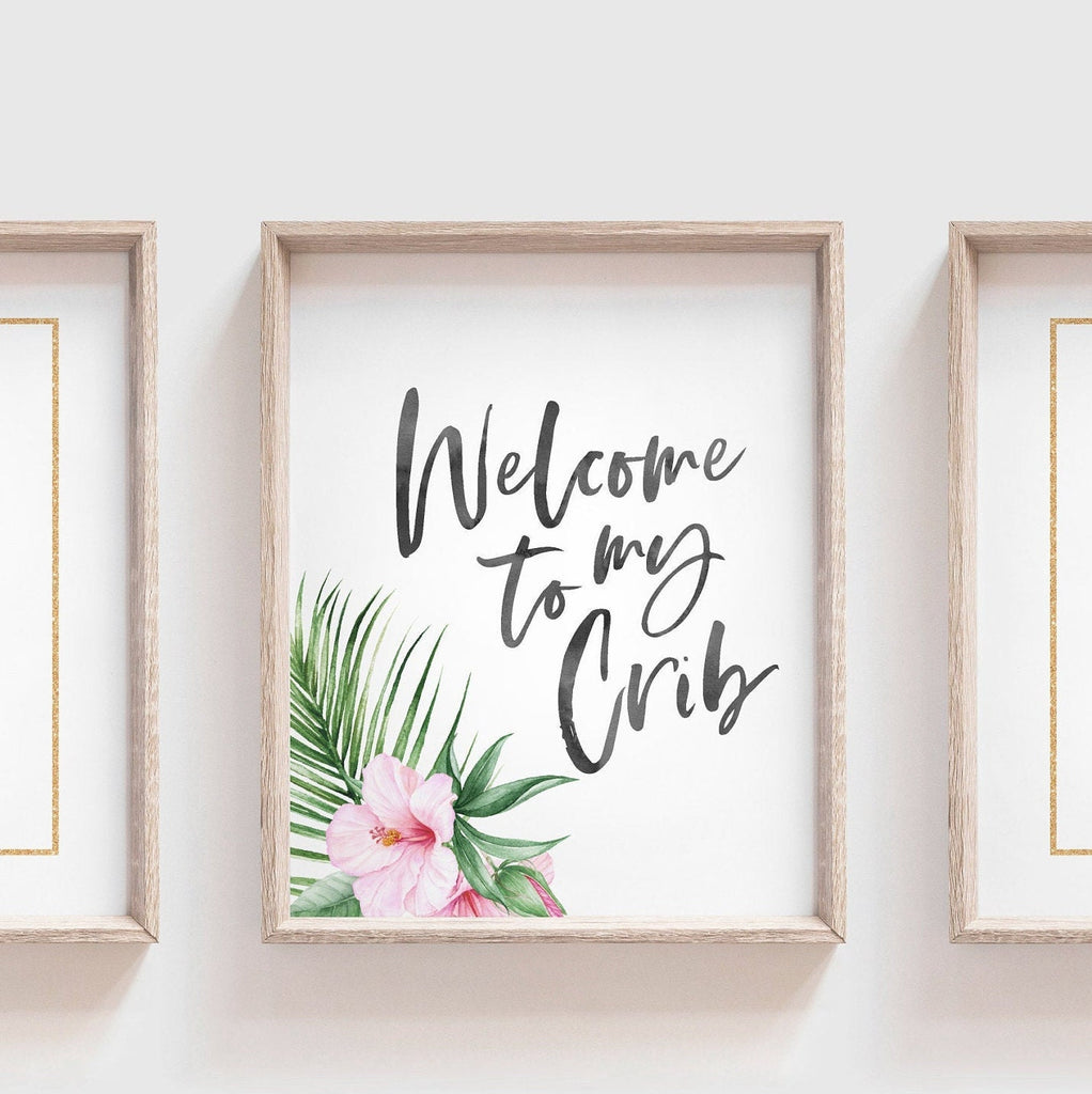 Welcome to my crib print art set, above crib tropical wall, flamingo nursery decor, baby room decor, newborn flamingo nursery pink and gold