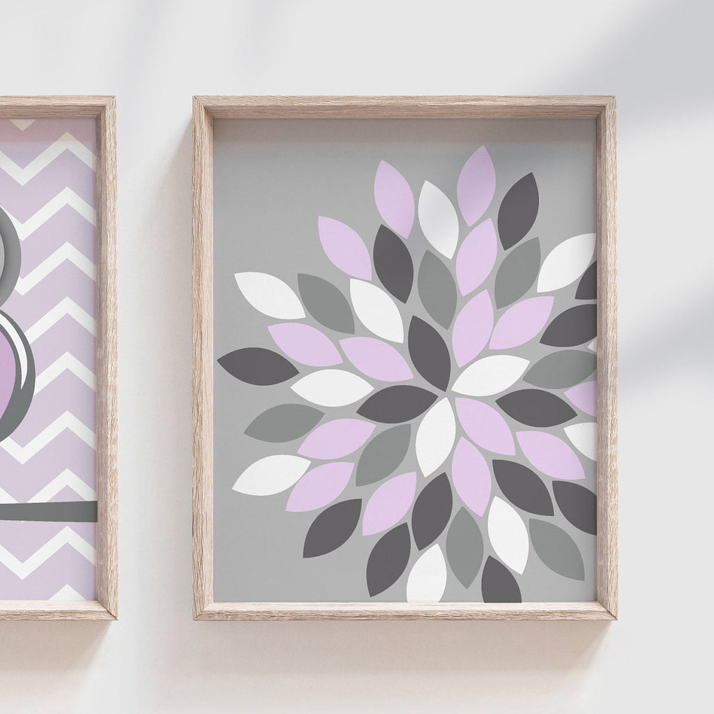 Baby girls owl nursery decor, purple and gray nursery decor, owl theme nursery for girls, gray owl baby art, owl nursery, purple nursery art