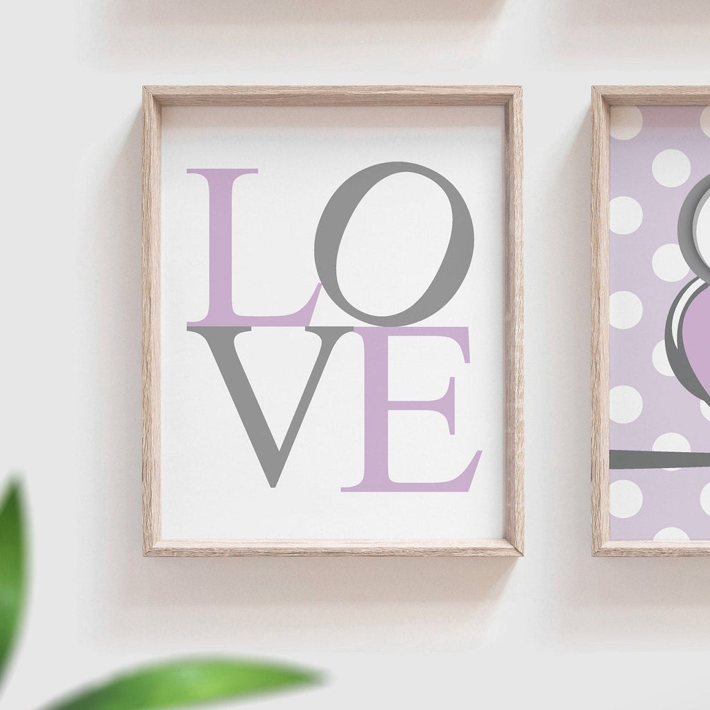 Baby girls owl nursery decor, purple and gray nursery decor, owl theme nursery for girls, gray owl baby art, owl nursery, purple nursery art