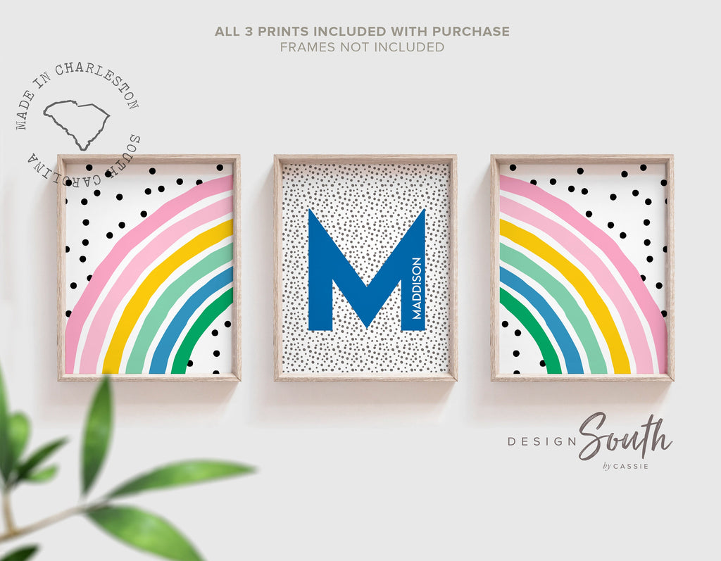 colorful_girl_room,rainbow_themed_room,wall_art_for_girls,personalized_name,name_monogram_art,pink_monogram_decor,child_colorful_room,rainbow_rays_girl,girl's_name_monogram,dotty_fun_modern,trendy_girls_decor,trendy_baby_room,baby_gift_rainbow