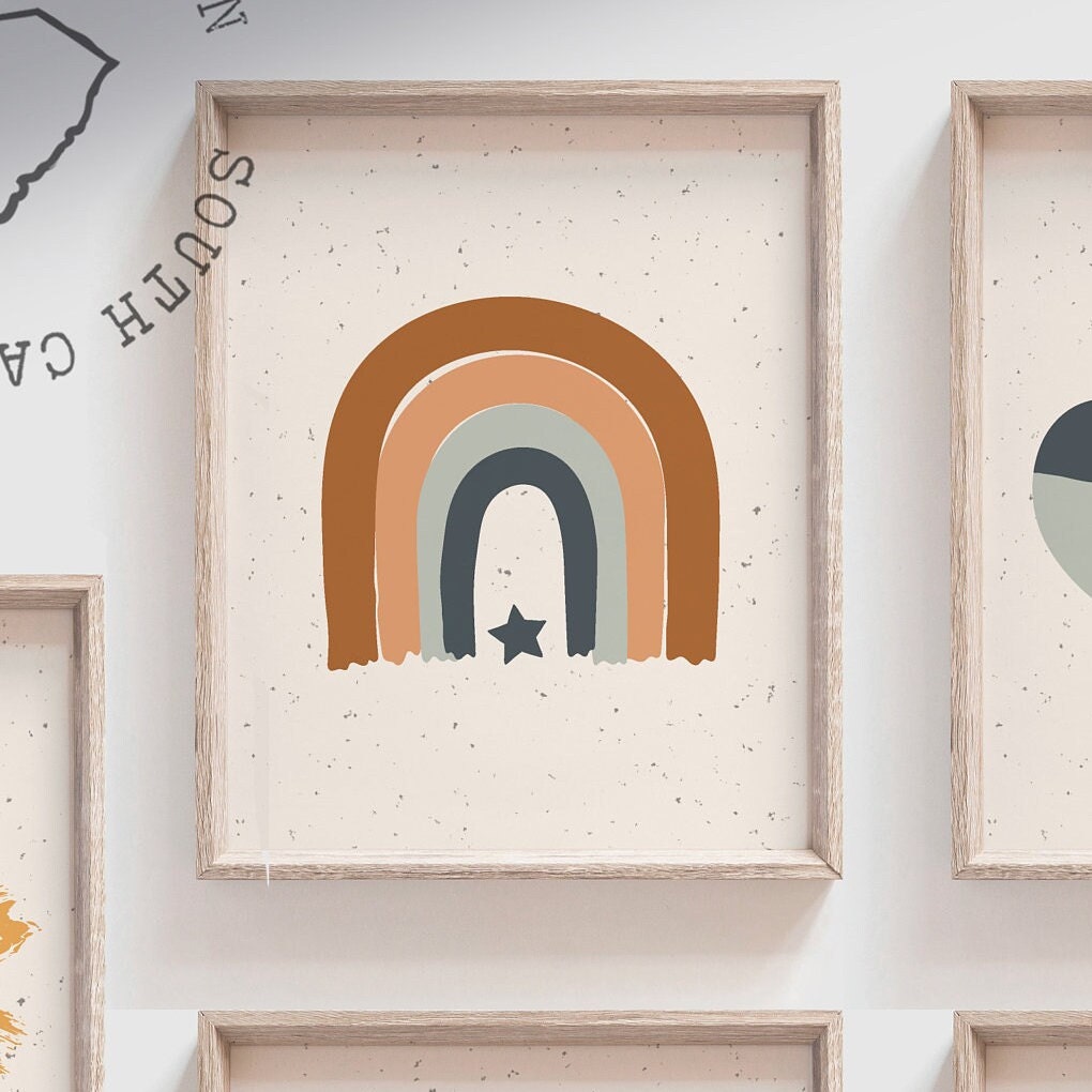 Boho collection, animal baby gender neutral nursery wall art, baby boy or girl neutral nursery decor, unisex animal decor for nursery earthy