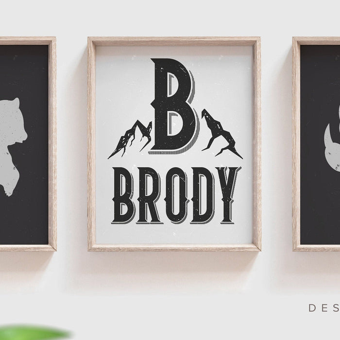 Woodland nursery decor, boys nursery decor, woodland animals, boys woodland nursery, bear, deer, boys wall art, woodland art, bear nursery