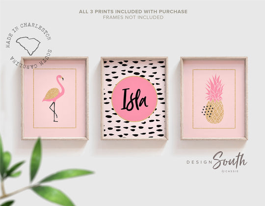 nursery_decor_girl,nursery_wall_art,girl_pineapple_print,pineapple_wall_art,nursery_flamingos,pink_gold_flamingo,girl_room_decor,tropical_pink_gold,gold_sparkle_baby,baby_room_tropical,wall_art_newborn,newborn_tropical,baby_shower_gift