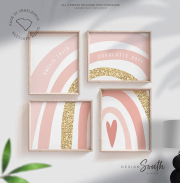 pink_gold_rainbow,pink_gold_sister_art,pink_gold_twin_art,twin_sister_decor,baby_girl_sisters,sisters_shared_room,shared_nursery_girls,rainbow_sister_art,twin_baby_girl_art,gift_twin_sisters,gift_twin_girls,gift_sister_wall_art,pink_gold_sisters