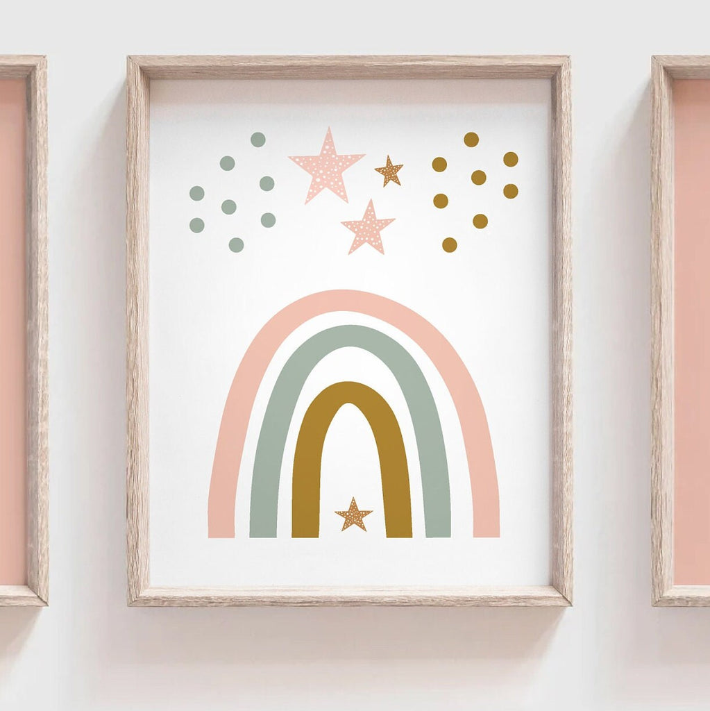 Boho nursery decor, boho nursery wall art idea, print set llama mauve pink succulents, llama themed baby room, wall decor girl bedroom llama