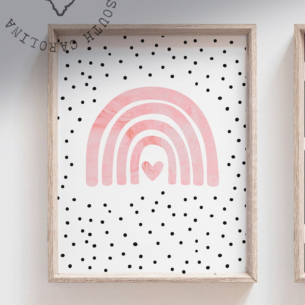 Modern trendy girl dinosaur art, pink black spotty dinosaur art, dinosaur nursery girl wall art, pink black dinosaur prints, dinosaur girl