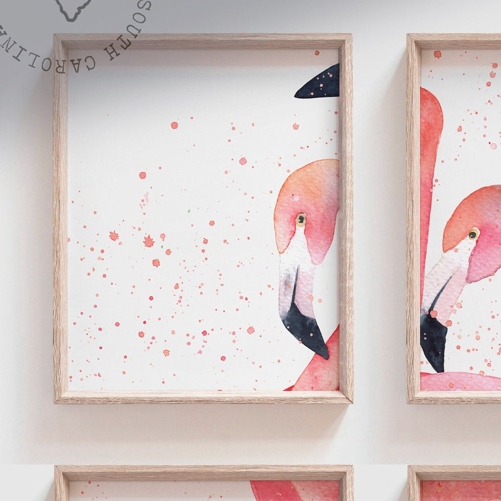 Pink flamingo wall art, little girl room art pink flamingos, pink flamingo nursery wall ideas, pink flamingo decor, wall art for girls room