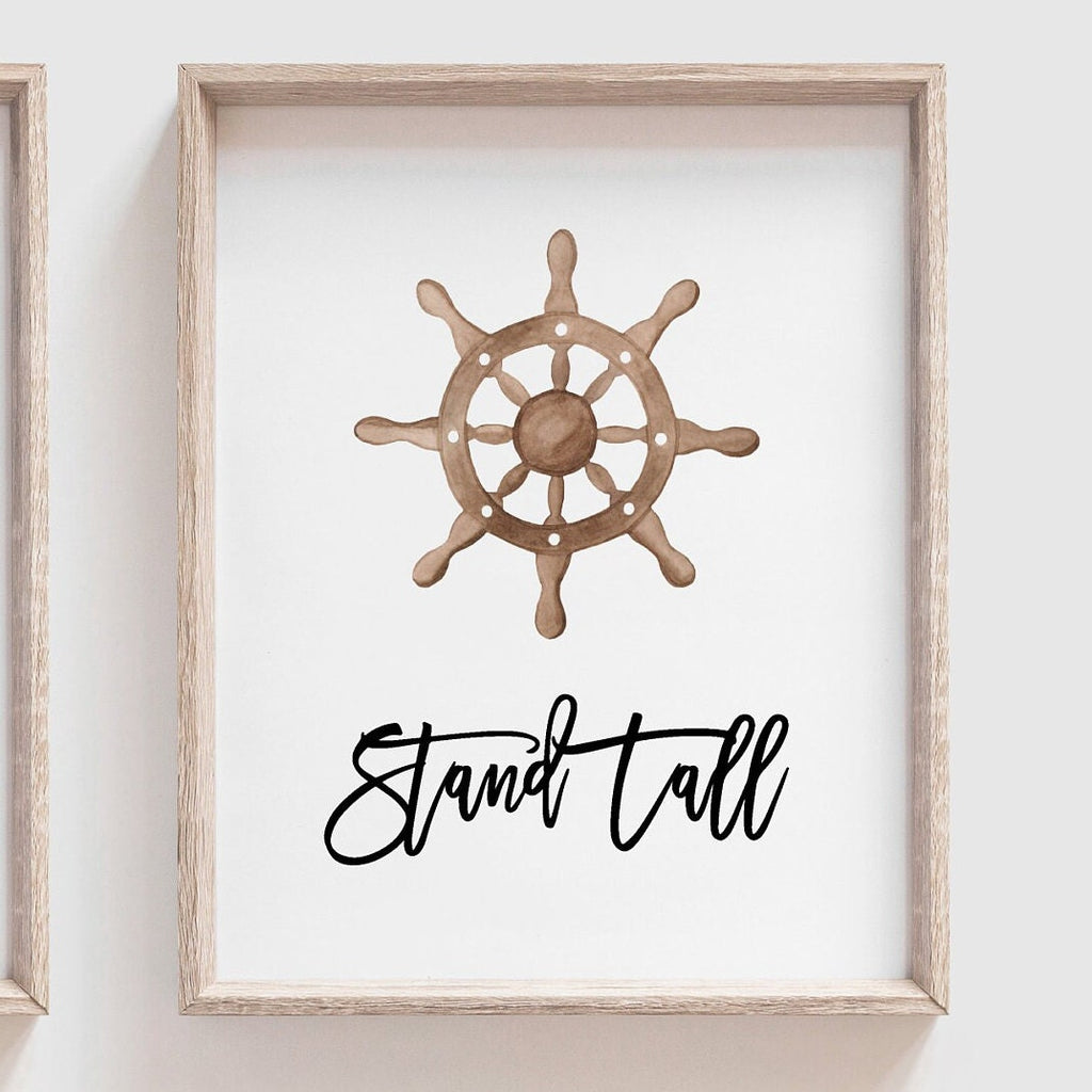 Blue nautical boys room art, anchor ship wheel sailboat collection nautical wall prints, nautical nursery art, ocean theme wall art, sea baby art