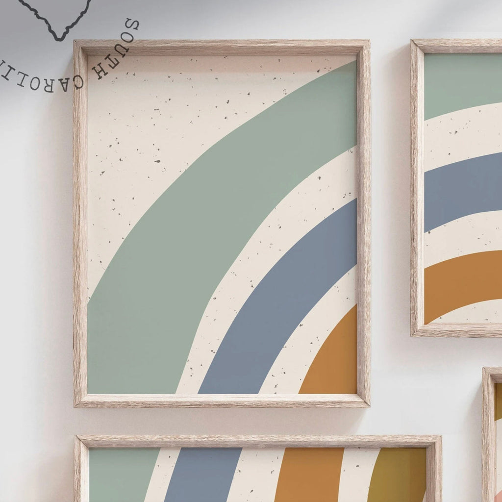 Neutral nursery decor earthy neutral tones, kids neutral playroom wall art, neutral boho rainbow for kids baby children, art gender neutral